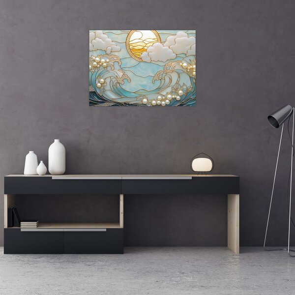 Obraz - 3D perly v oceánu (70x50 cm)