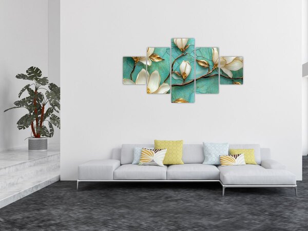 Obraz - 3D magnólie (125x70 cm)