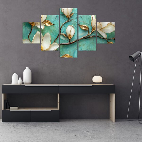 Obraz - 3D magnólie (125x70 cm)