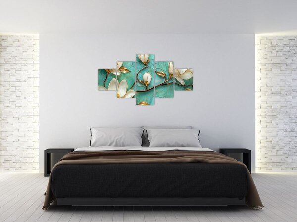 Obraz - 3D magnólie (125x70 cm)