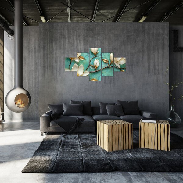 Obraz - 3D magnólie (125x70 cm)