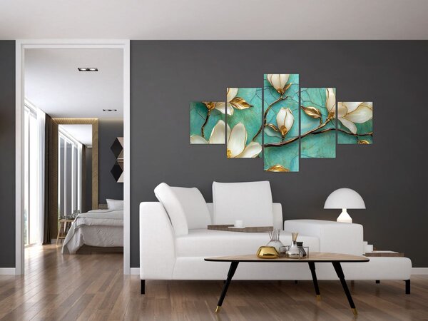 Obraz - 3D magnólie (125x70 cm)