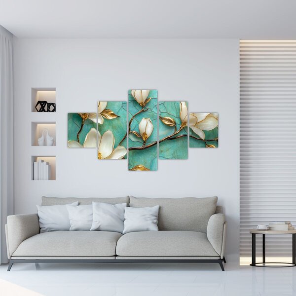 Obraz - 3D magnólie (125x70 cm)