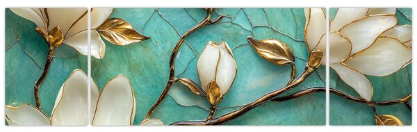 Obraz - 3D magnólie (170x50 cm)