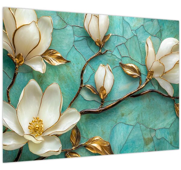 Obraz - 3D magnólie (70x50 cm)