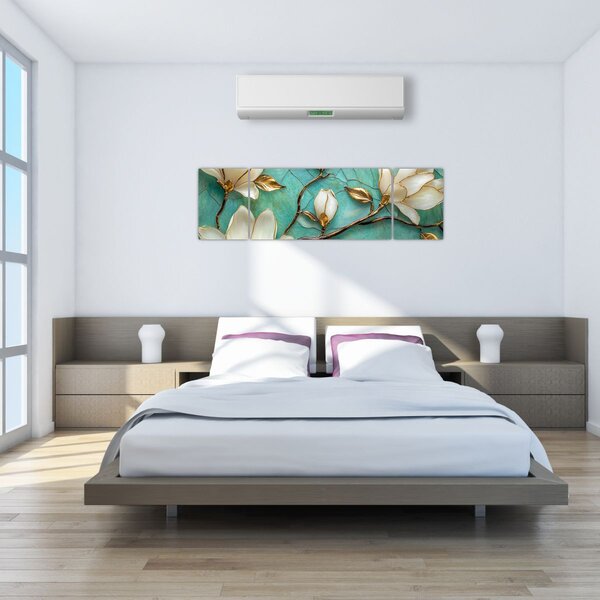 Obraz - 3D magnólie (170x50 cm)
