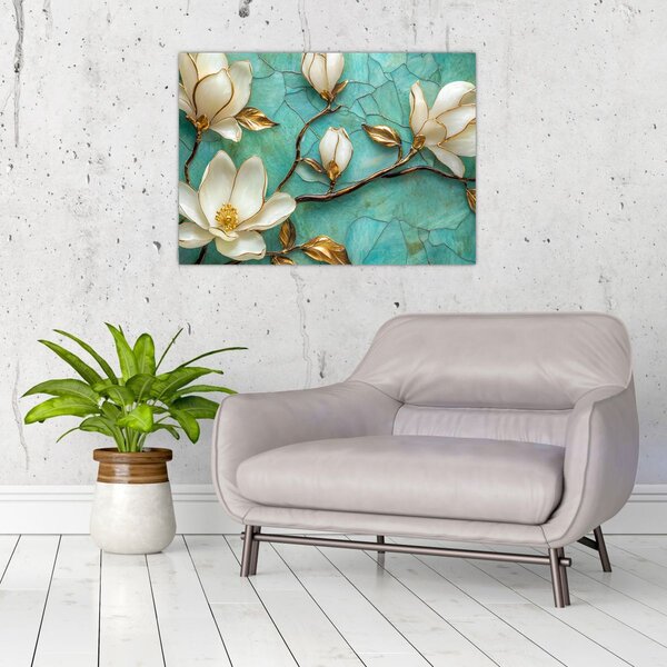 Obraz - 3D magnólie (70x50 cm)