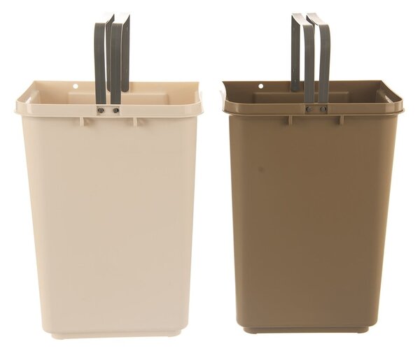 Bílo-béžový plastový odpadkový koš na tříděný odpad 2x20 l Duo Dust – Orion