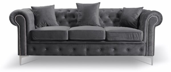 Pohovka Roma Chesterfield III Světle šedá