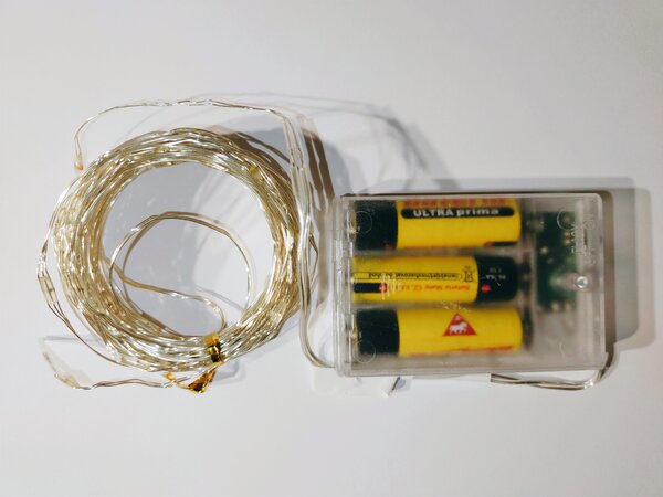 Vánoční mikro řetěz na baterie, různobarevná, 2m, 20 LED