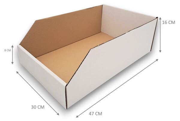 KARTON PAK Úložné boxy na oblečení, organizéry do skříně BÍLÝ KARTON 30x47cm