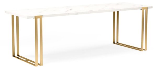 Jídelní stůl EWEN II 120 cm - mramor/zlatá