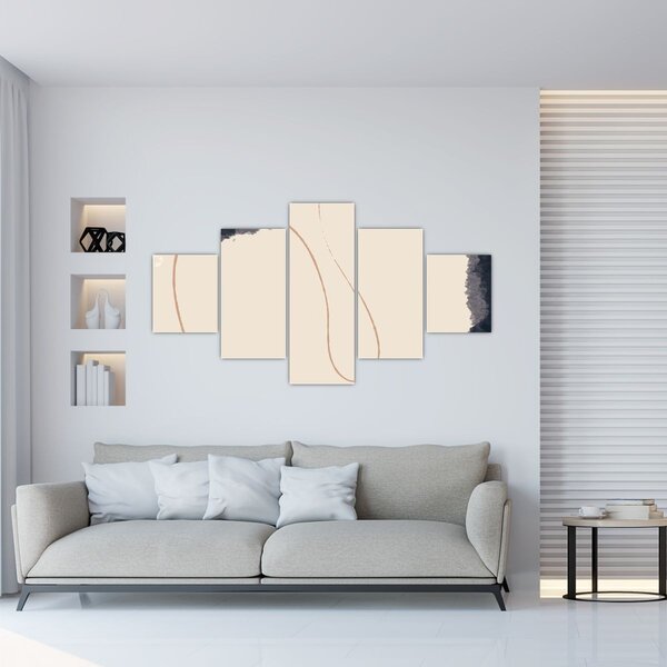 Obraz - Béžová abstrakce (125x70 cm)