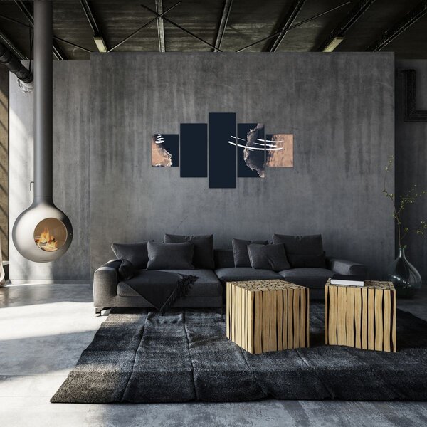 Obraz - Tmavě modrá abstrakce (125x70 cm)