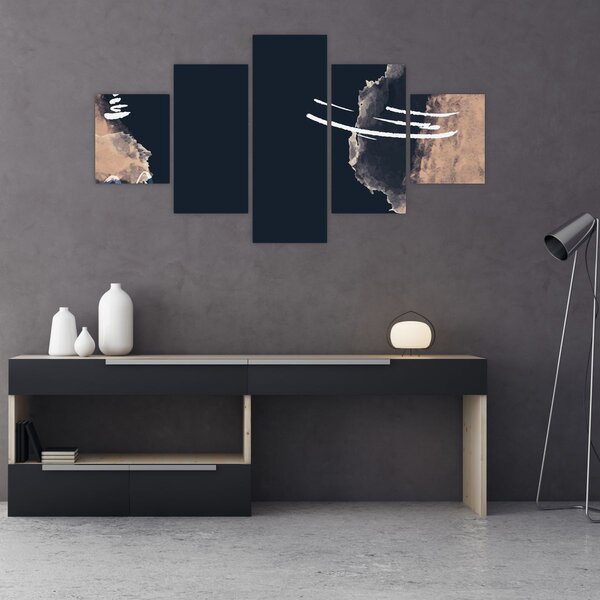 Obraz - Tmavě modrá abstrakce (125x70 cm)