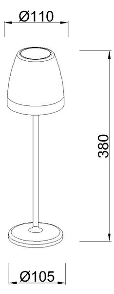 Mantra 7116 K3, venkovní bílá stolní nabíjecí lampa LED 2W 3000K, výška 38cm, IP54
