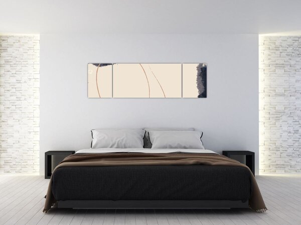Obraz - Béžová abstrakce (170x50 cm)