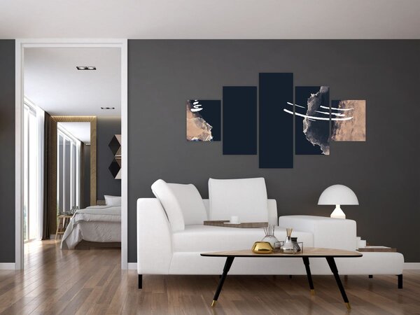 Obraz - Tmavě modrá abstrakce (125x70 cm)
