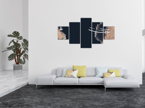 Obraz - Tmavě modrá abstrakce (125x70 cm)