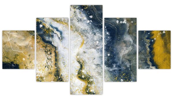 Obraz - Zlatá abstrakce (125x70 cm)