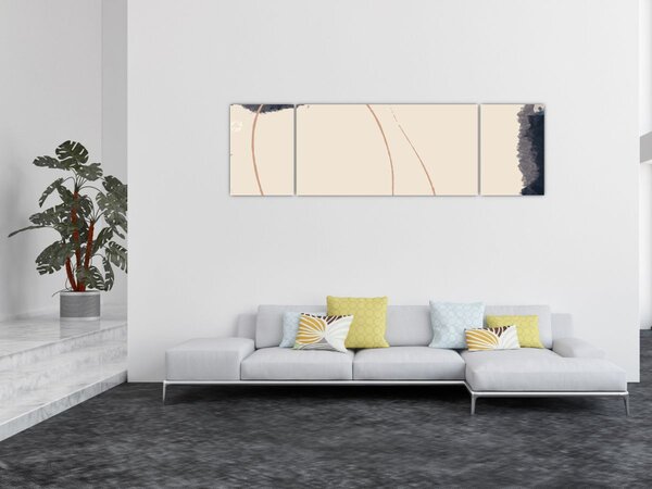 Obraz - Béžová abstrakce (170x50 cm)