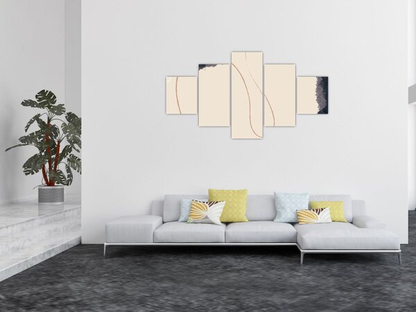 Obraz - Béžová abstrakce (125x70 cm)