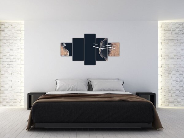 Obraz - Tmavě modrá abstrakce (125x70 cm)