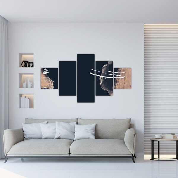 Obraz - Tmavě modrá abstrakce (125x70 cm)