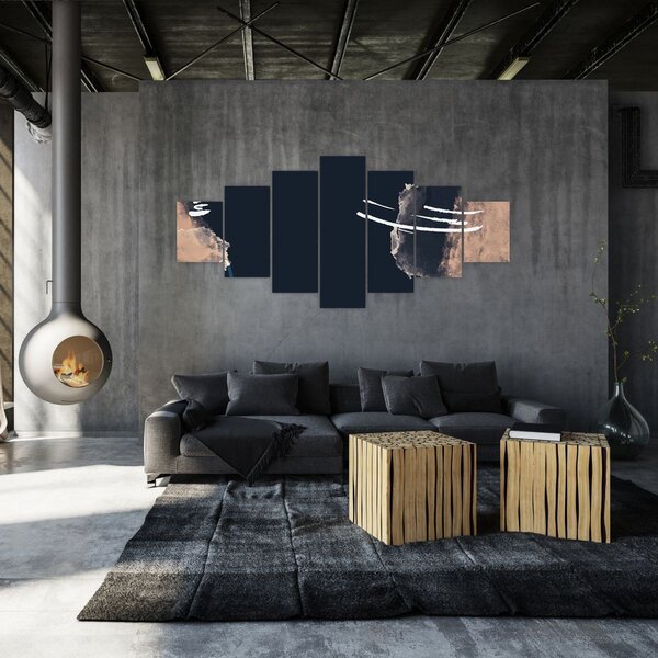 Obraz - Tmavě modrá abstrakce (210x100 cm)