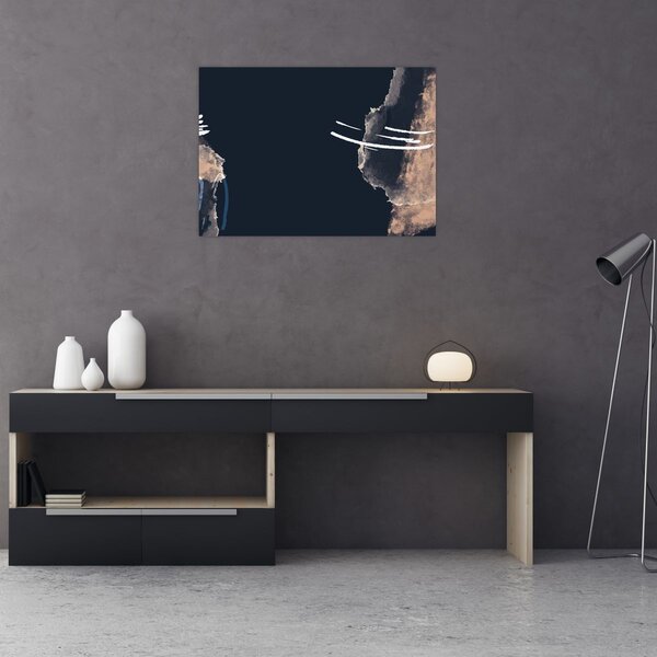 Obraz - Tmavě modrá abstrakce (70x50 cm)