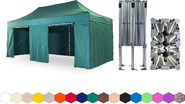 Nůžkový párty stan 4x6 m /5 noh TENTino BIG HEXAGON EXTREME Barva opláštění (Zvolte variantu): 1A - BÍLÁ