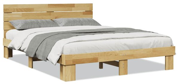 Rám postele s čelem bez matrace 135x190 cm Dubový masiv 3315728