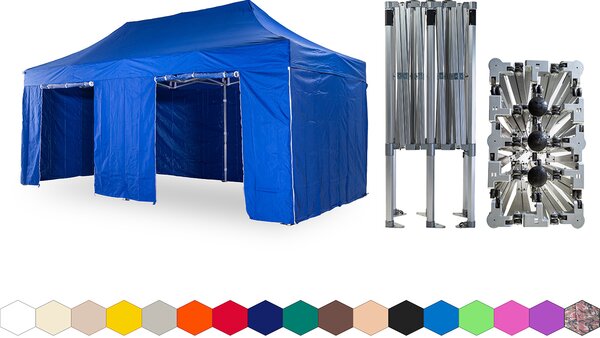 Nůžkový párty stan 4x6 m /5 noh TENTino BIG HEXAGON EXTREME Barva opláštění (Zvolte variantu): 1A - BÍLÁ