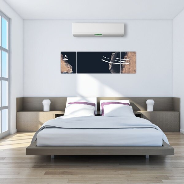 Obraz - Tmavě modrá abstrakce (170x50 cm)
