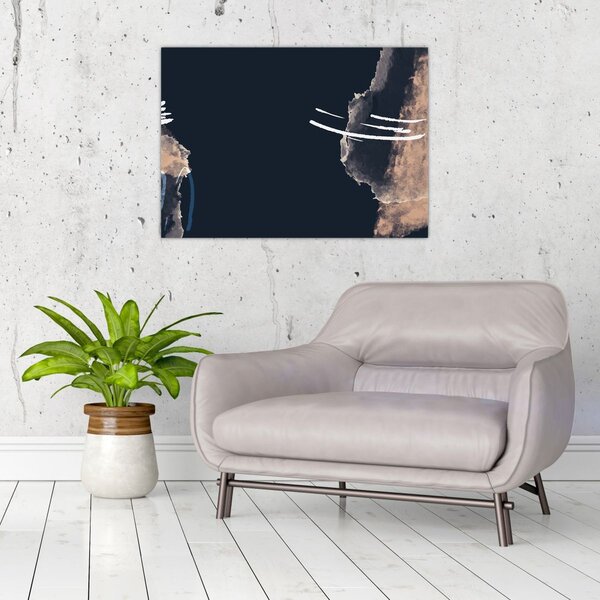 Obraz - Tmavě modrá abstrakce (70x50 cm)