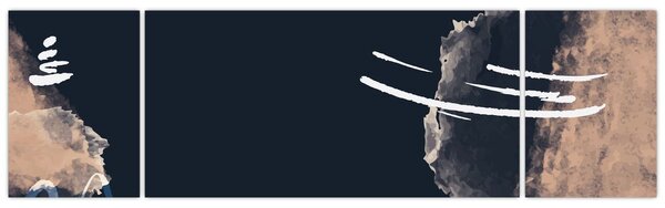 Obraz - Tmavě modrá abstrakce (170x50 cm)
