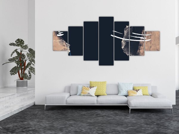 Obraz - Tmavě modrá abstrakce (210x100 cm)