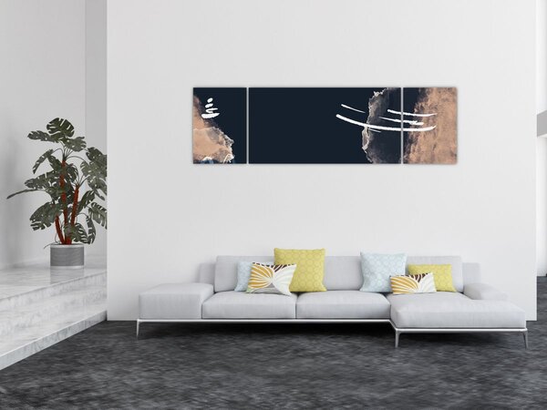 Obraz - Tmavě modrá abstrakce (170x50 cm)