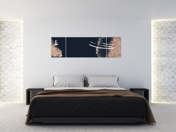 Obraz - Tmavě modrá abstrakce (170x50 cm)
