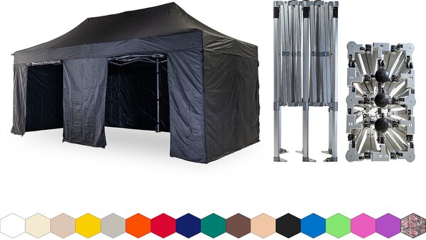 Nůžkový párty stan 4x6 m /5 noh TENTino BIG HEXAGON EXTREME Barva opláštění (Zvolte variantu): 1A - BÍLÁ