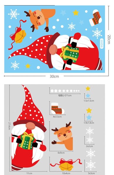 Vánoční samolepky na okna - Santa Claus - různé motivy na výběr Vzorky: Vzorek 12