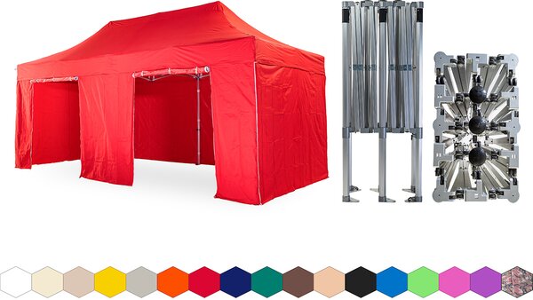 Nůžkový párty stan 4x6 m /5 noh TENTino BIG HEXAGON EXTREME Barva opláštění (Zvolte variantu): 1A - BÍLÁ