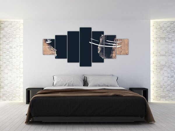 Obraz - Tmavě modrá abstrakce (210x100 cm)