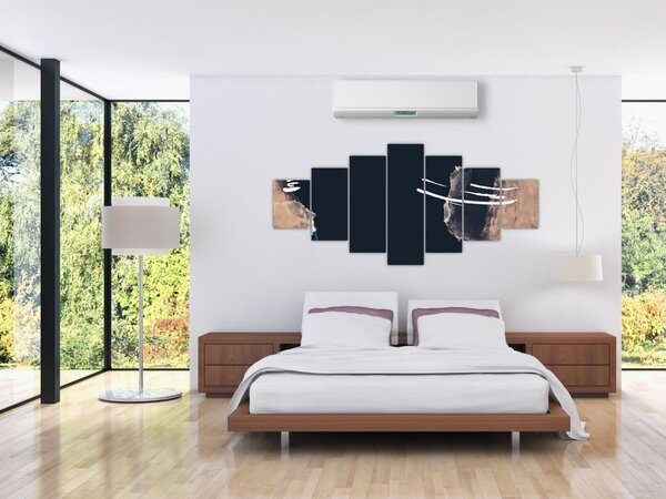 Obraz - Tmavě modrá abstrakce (210x100 cm)