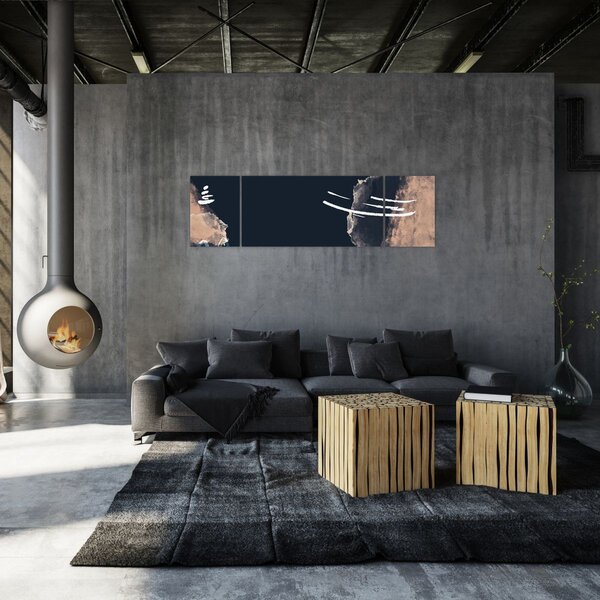 Obraz - Tmavě modrá abstrakce (170x50 cm)
