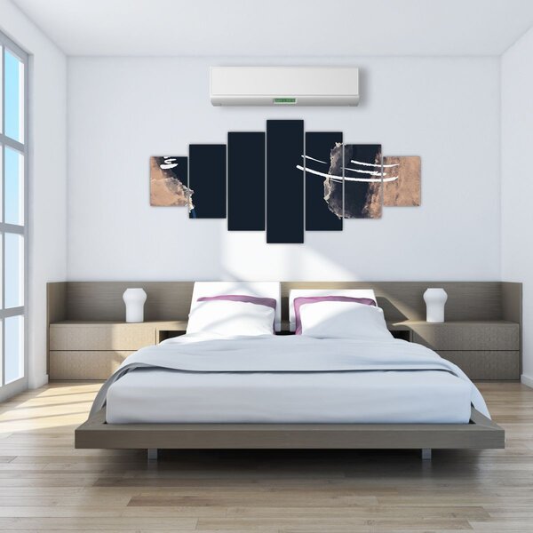 Obraz - Tmavě modrá abstrakce (210x100 cm)