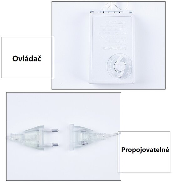 Vnitřní LED vánoční závěs - Hvězdy , 3m, 138 LED, různé barvy na výběr Barva: Studená bílá