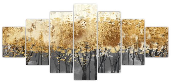 Obraz - Zlaté stromy (210x100 cm)