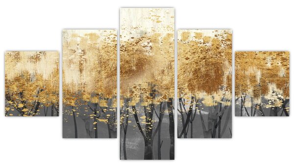 Obraz - Zlaté stromy (125x70 cm)
