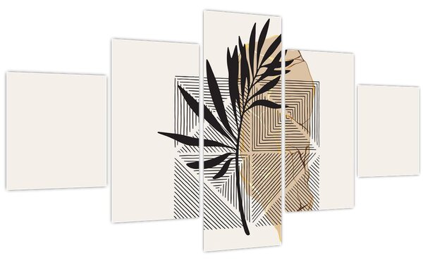 Obraz - Abstrakce s tropickými listy N⁰1 (125x70 cm)